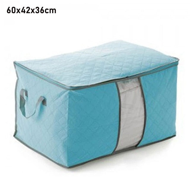 Unique Bargains Non-woven Fabric Home Zippered Clothes Pillow Quilt Sheet Storage  Bag Organizer Blue 24x16x14.2 : Target