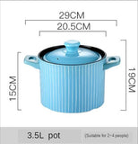 Ceramic Casserole Gas Cooker Blue Round Cookware