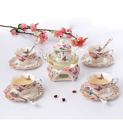 Fashion Sakura Butterfly Flower Tea Tea Ware Coffee Set